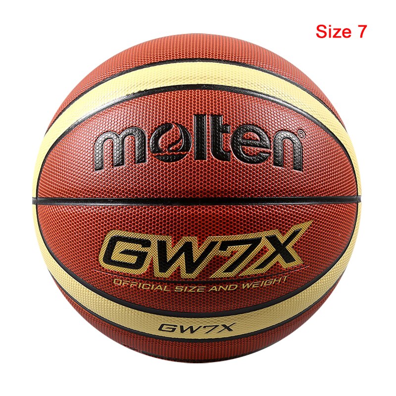 Men Basketball Ball PU Material Size 7/6/5 Outdoor Indoor Match Training Basketball Women baloncesto: GW7X Size 7