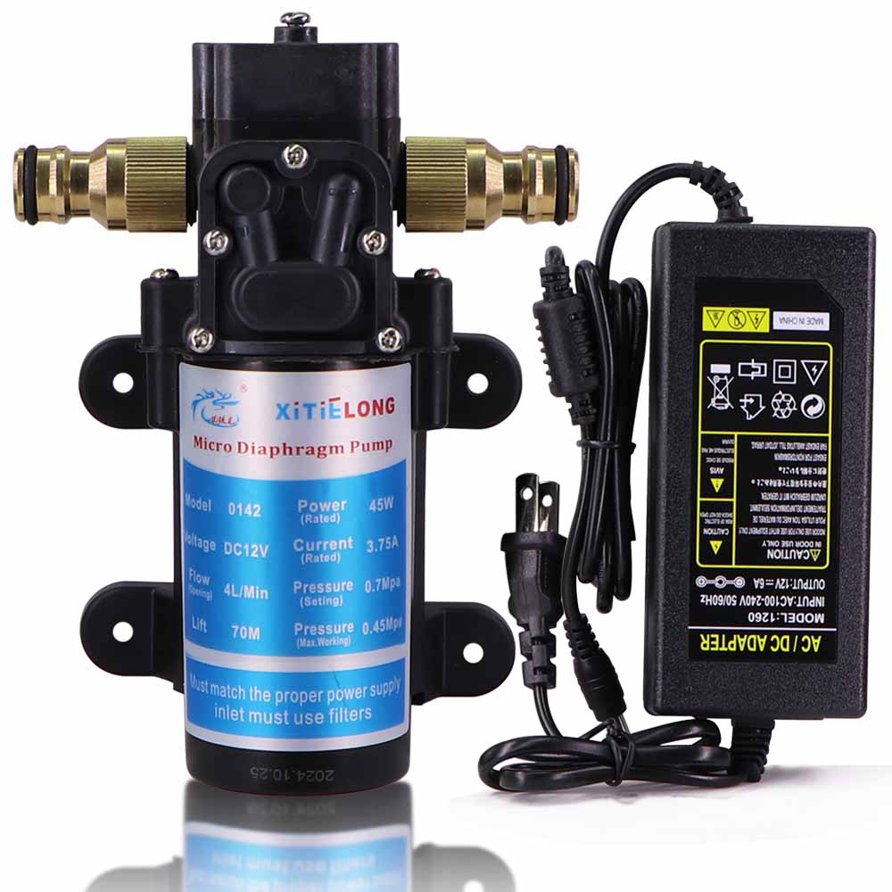 45w 60w 80w 100w självsugande pump 110-240v strömförsörjningssats 16mm mässingskoppling vattentryck membranpump bevattning bevattning