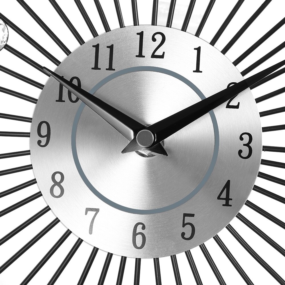 plata cristal sol metal Reloj de pared original de metal vintage reloj de decoración para el hogar