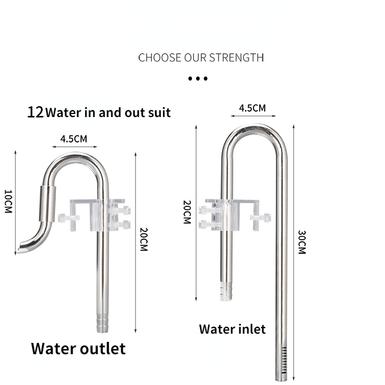 Aquarium Filter Rvs Externe Filter Accessoires Inlaat En Uitlaat Water Verwijderen Olie Film Lelie Buis Aquarium Filter: A-12MM 12MM