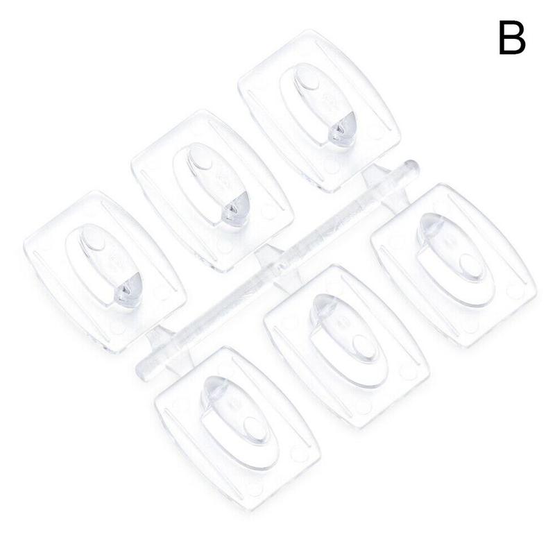 6/20 pcs Wall Hooks Removable Transparent Seemless Hook Rack Adhesive Holder Bathroom Kitchen Bedroom Towel Plastic Key Hanger: B