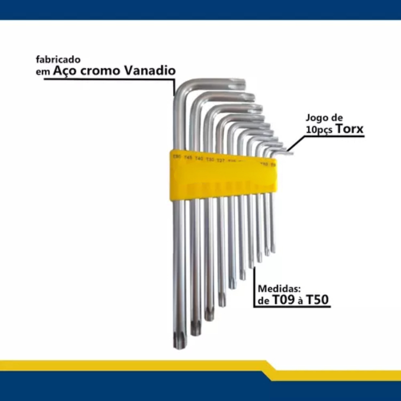 Herramientas de llave Allen y Torx 19 piezas Kits de herramientas Llave