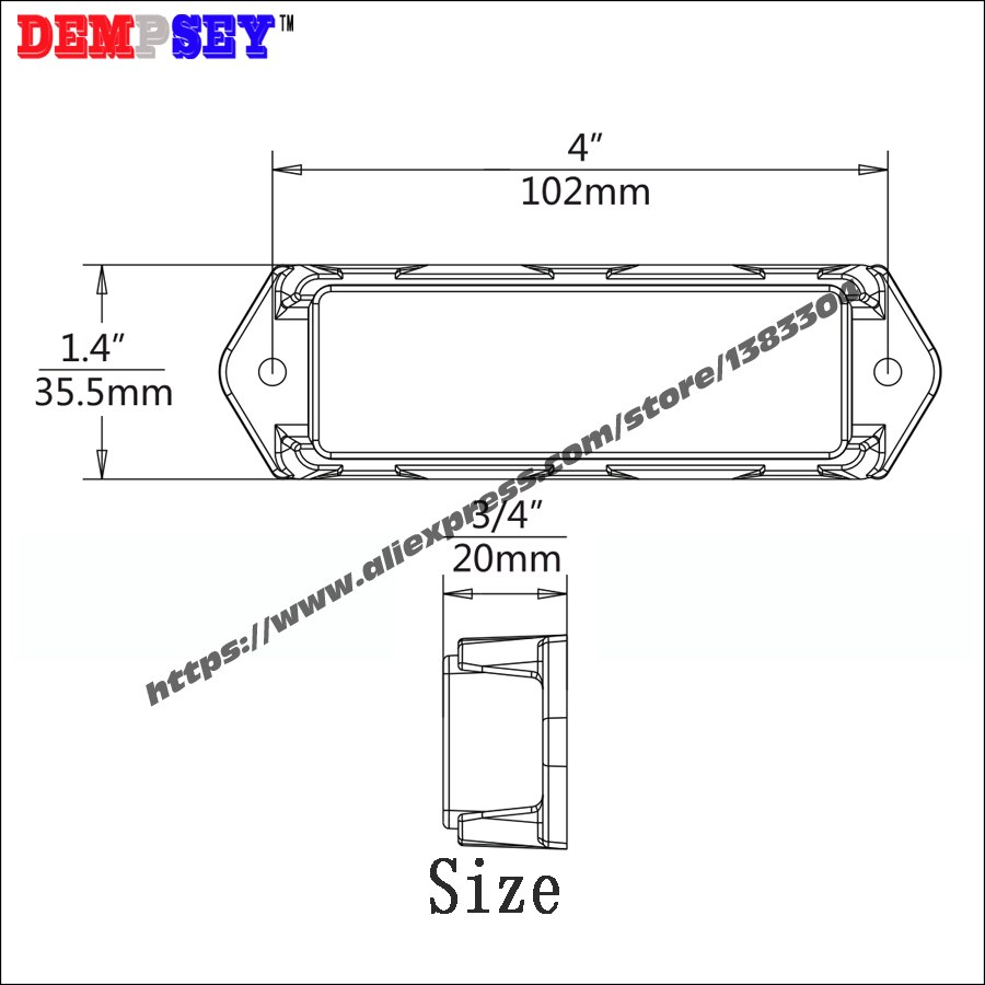 Dempsey 24 lysdioder superljus, externa varningslampor led grill ytmonterad ljushuvud, vattentät ,dc12v( vs -9 l 24)