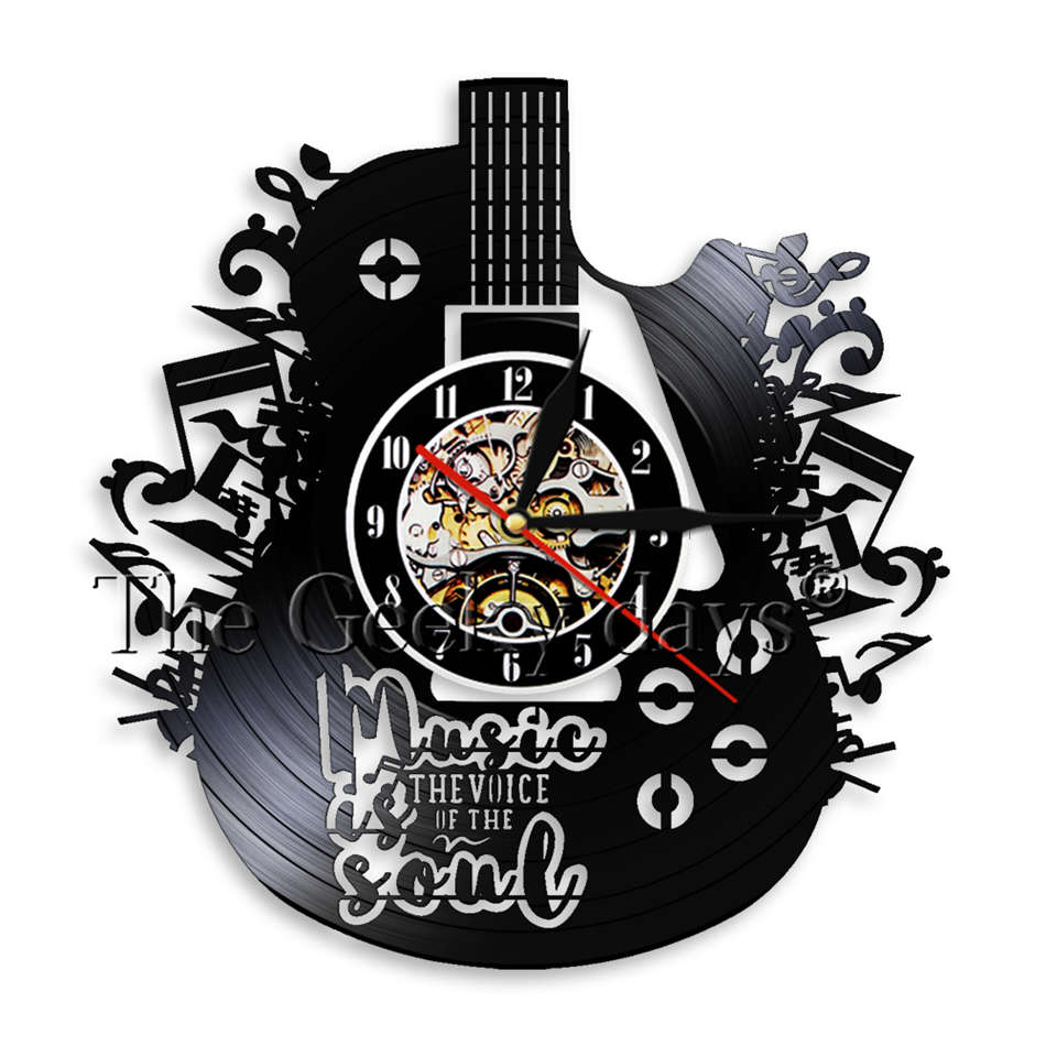 Wandtattoo Gitarre & Notenschlüssel | 116,8 X 59,7 Cm Vinyl-Aufkleber | Abnehmbar Für Musikzimmer, Wohnzimmer & Mehr