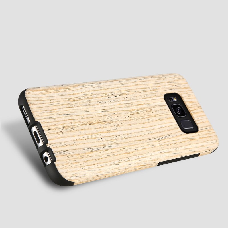 Funda KISSCASE textura de madera Natural para Samsung Galaxy S10 Plus S10E S8 fundas blandas de grano de madera para Samsung S8 Plus: S10 Plus / White