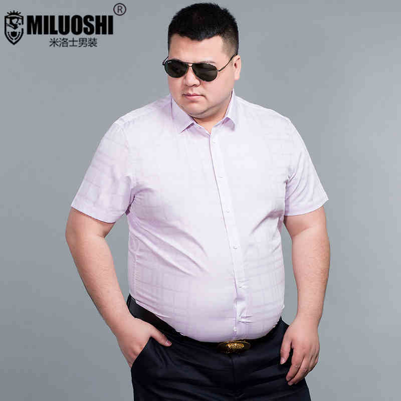 Plus størrelse 10xl 8xl 6xl herreskjorte kortermet sving ned-krage rutete skjorte buet shirtail herre topper ankomster rutete skjorter: 1 / 8xl