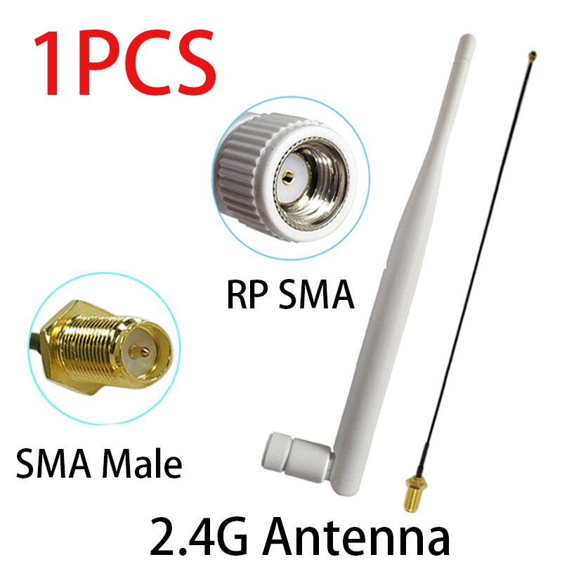 2,4 Ghz antenne Wifi 5dbi SMA stecker weiß 2,4 ghz antena Omni-gerichtet Router Antenne + 21cm RP-SMA Männlichen Zopf Kabel: 1Stck FC