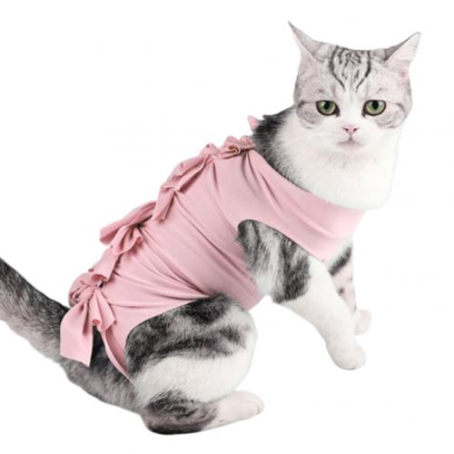 Kattsterilisering kirurgi kostym avvänjning kläder anti-kvalster sommar andas fysiologiska kläder kläder husdjurstillbehör avvänjning: Rosa / M