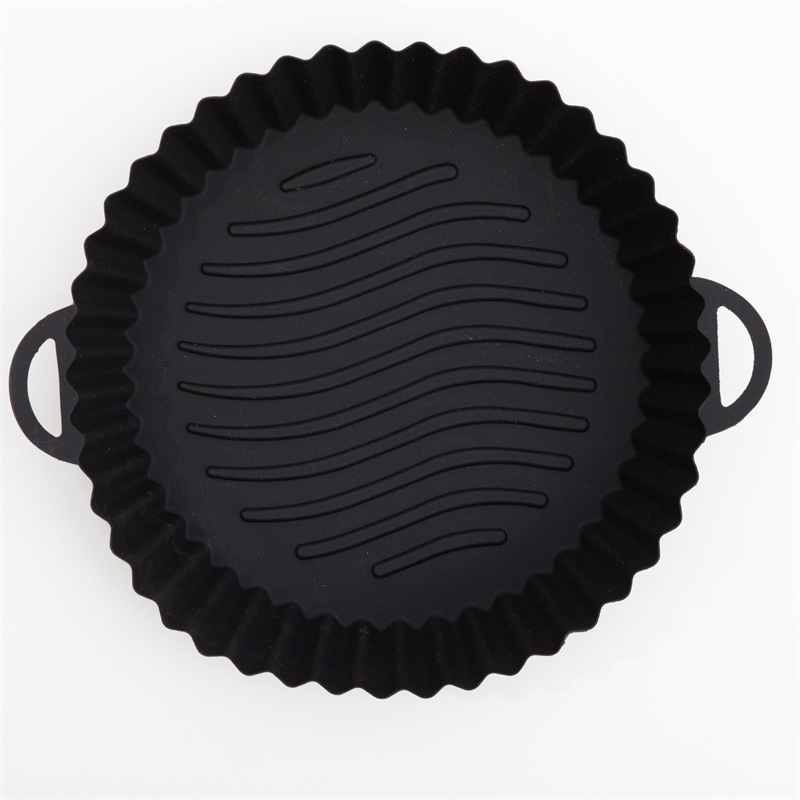 Silicone Air Fryer Pot Bandeja com Alça, Panela Quadrada, Forro Reutilizável, Acessórios de Cozinha, 1Pc: Luz amarela