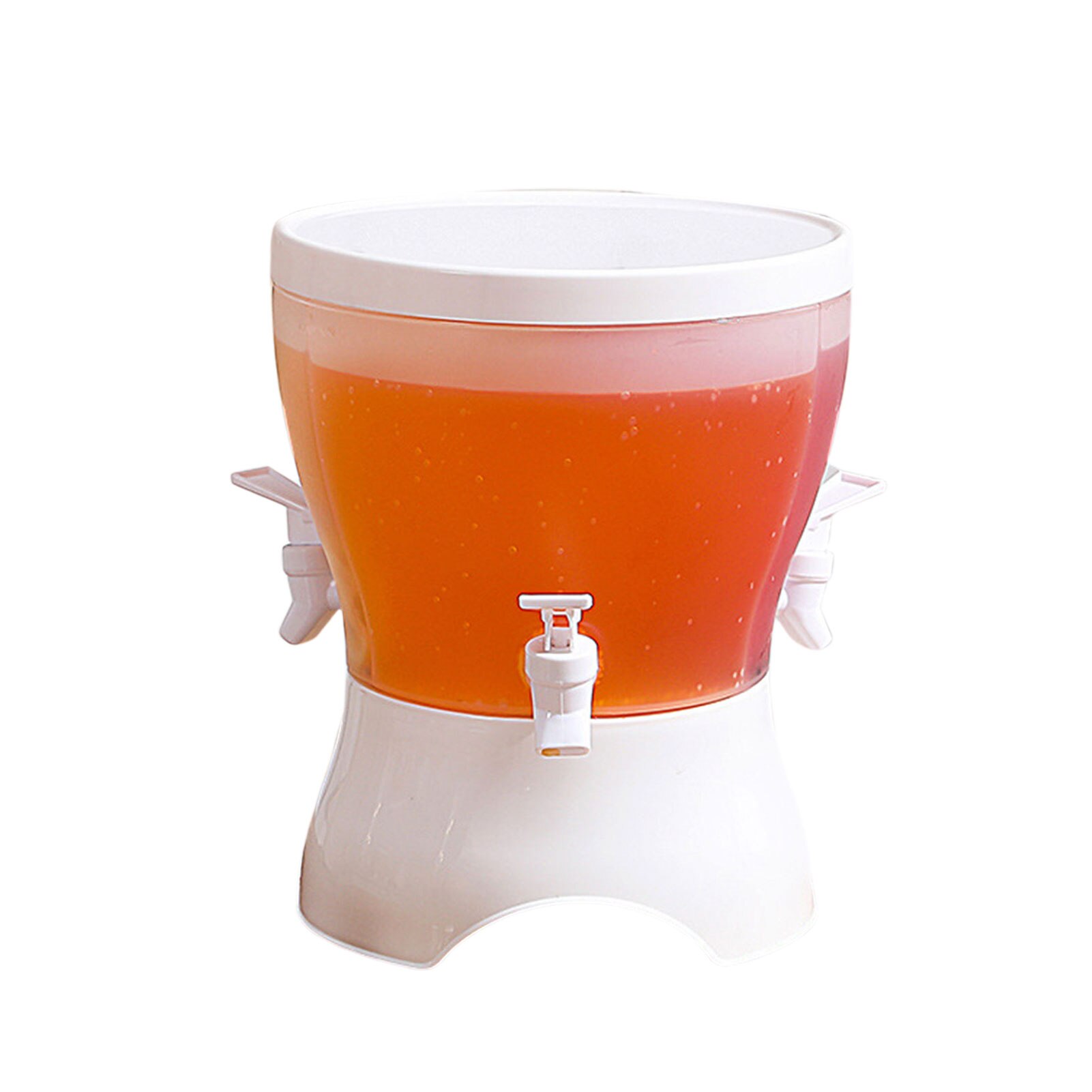 Cold Kettle With Tap For Fridge Large Capacity Rotating Beverage Dispenser With Three-Grid Milk Juice Water Dispensers For: Red