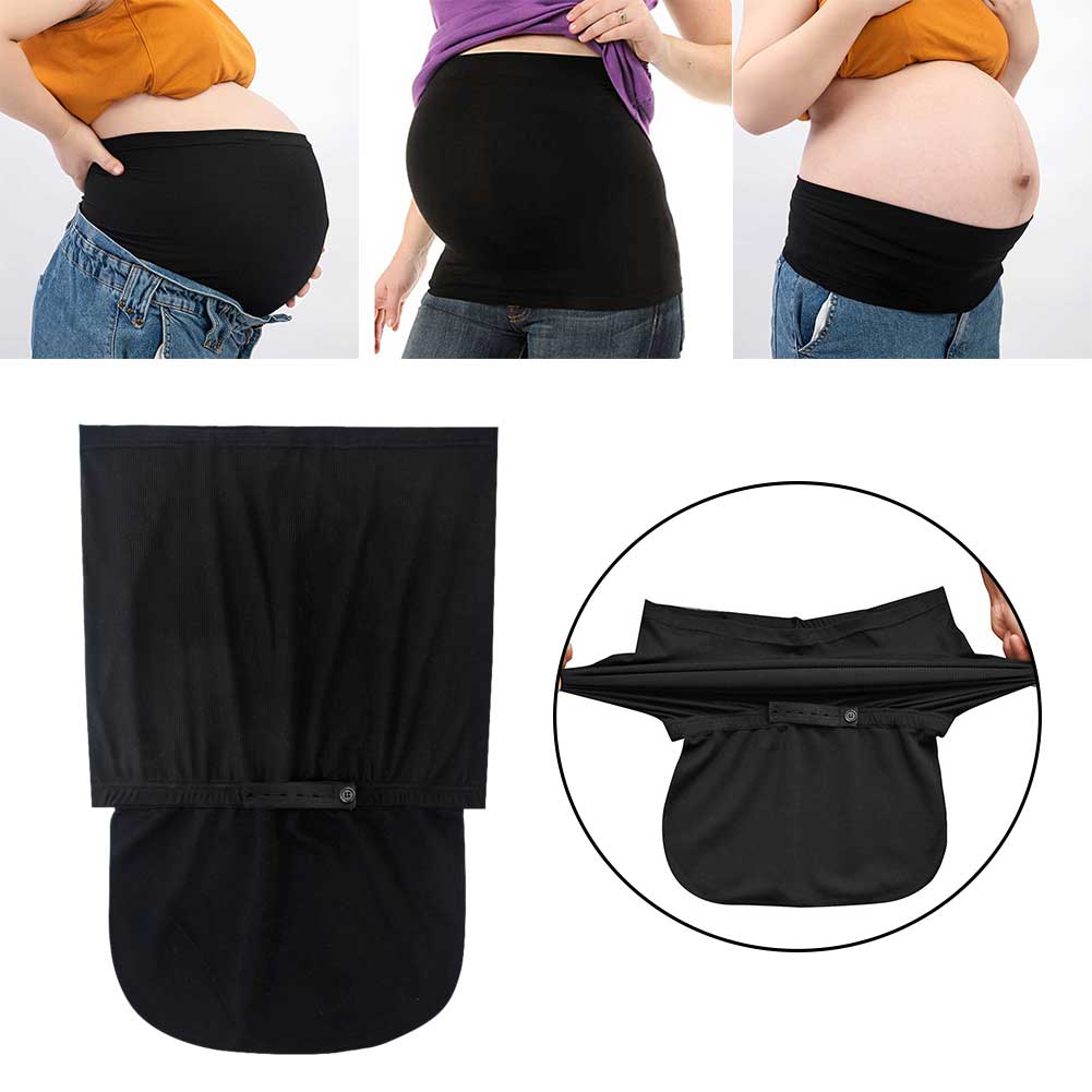 Avec des extensions de pantalon respirant élastique Abdomen soutien maternité réglable ventre orthèse sans couture ventre bande pour la grossesse