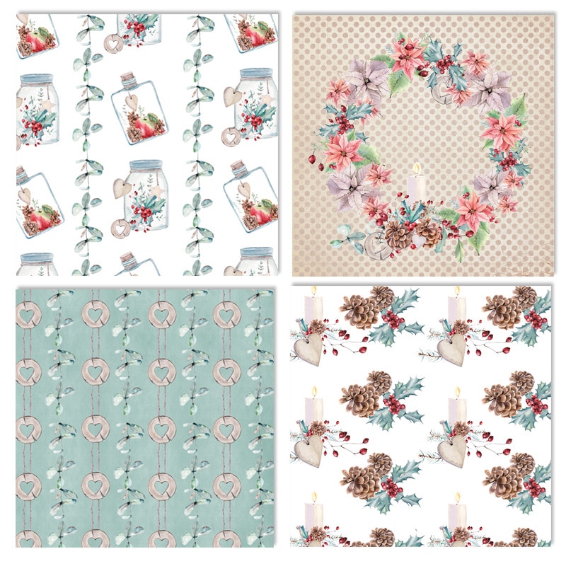 KLJUYP 12 Sheets Christmas Days Scrapbooking Pads Paper Origami Art Background Paper Card Making DIY Scrapbook Paper Craft