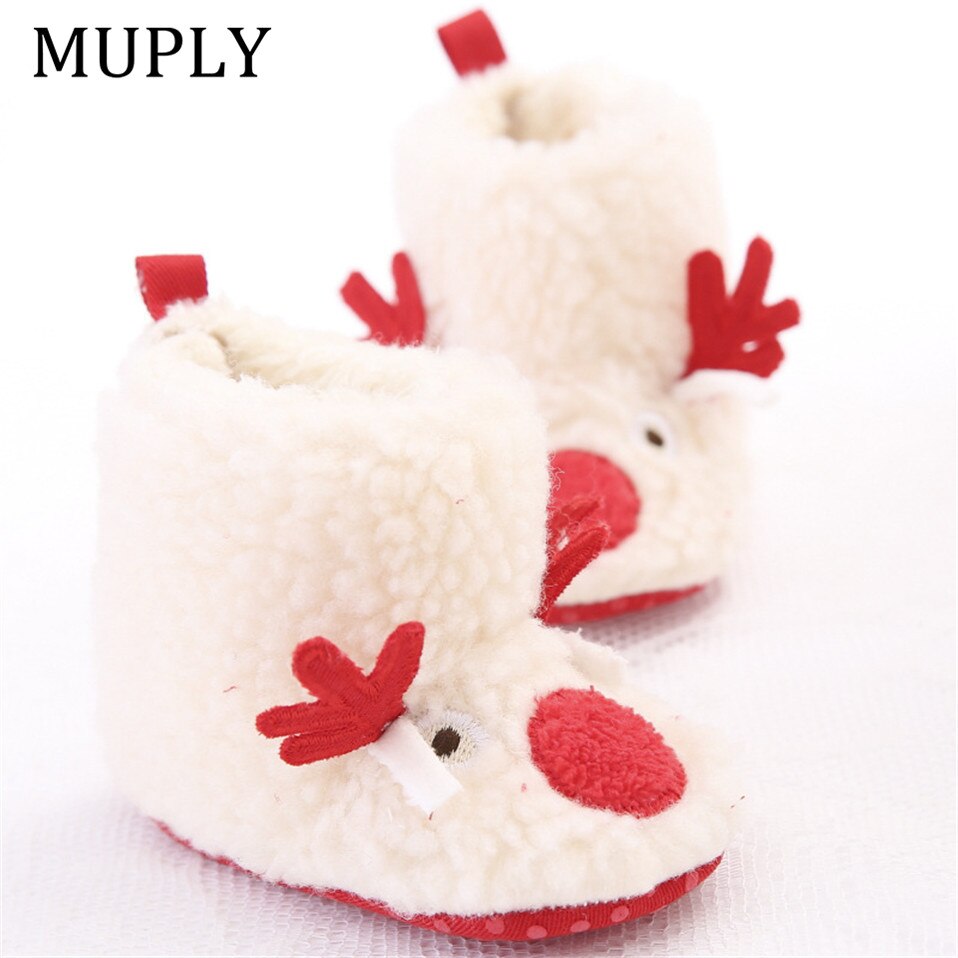 Kerst Stijl Eerste Wandelaars Warm Houden In De Winter Baby Jongens Meisjes Schoenen Flock Peuters Sneakers Zachte Baby Laarzen