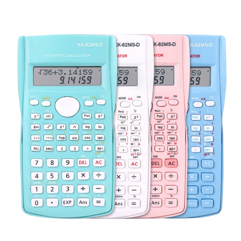 Calculadora Científica Digital para estudiantes, dispositivo con 240 funciones, 82MS, de matemáticas, 2 líneas de visualización, KK-82MS-D