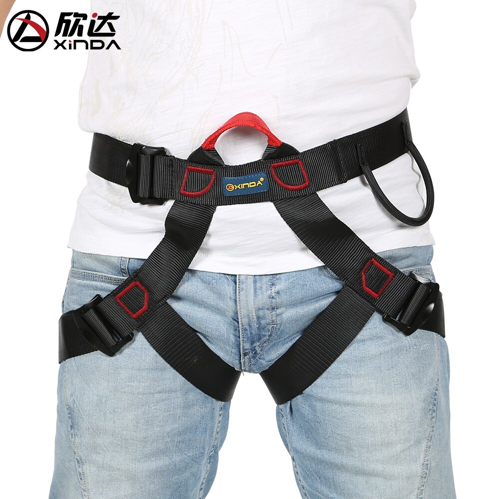 Xinda Outdoor Sports Safety Belt Rock Mountain Climbing Harness Waist Support Half Body Harness Aerial Survival