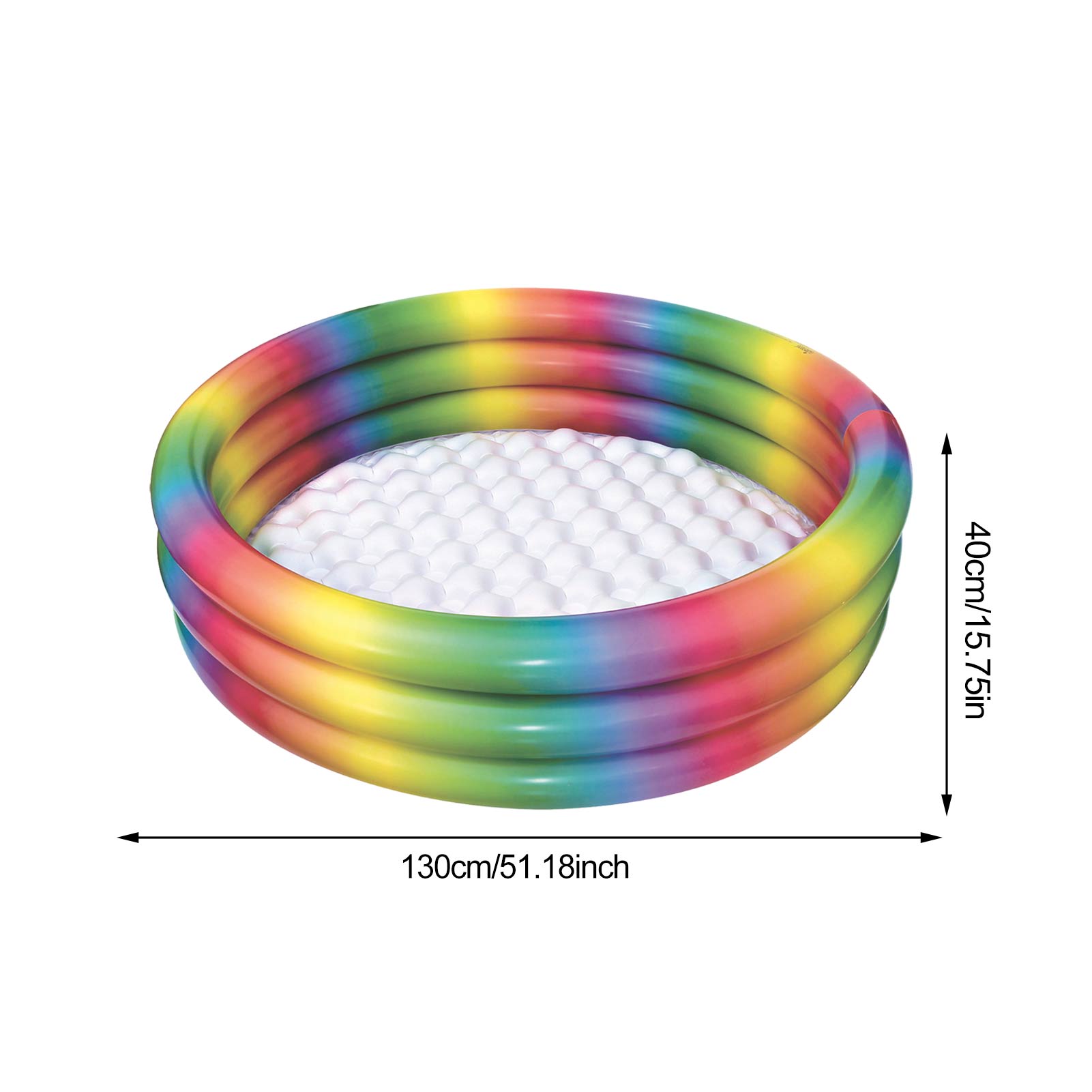 90/110/130CM Round Inflatable Pool PVC Thickened Rainbow Paddling Pool Bathtub Outdoors Summer Inflatable Swimming Pool Toys
