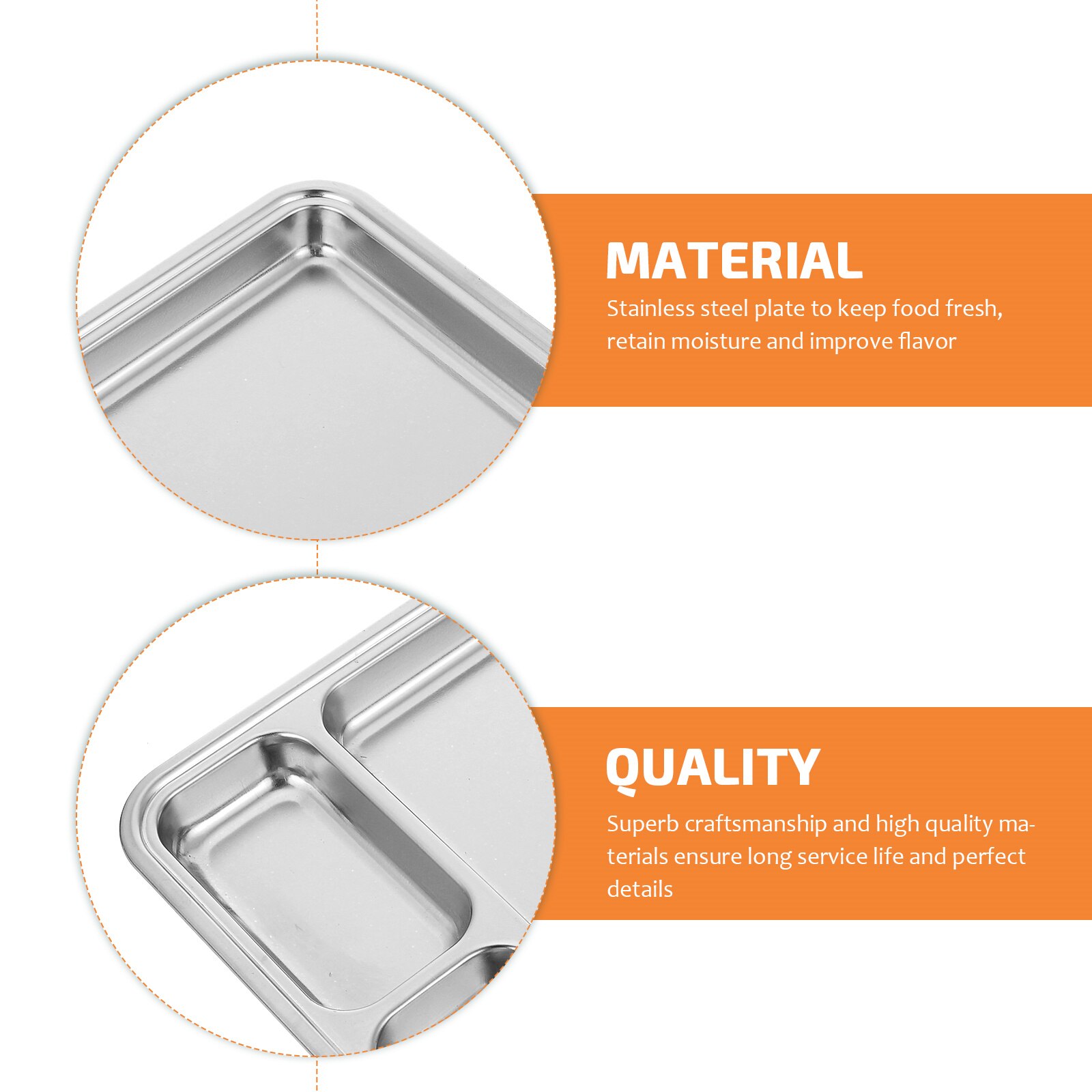 1Pc Practical Simple Food Divided Plate Multi-grids Barbecue Plate Food Plate