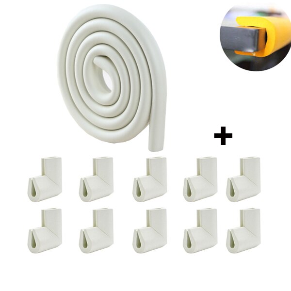 2M de protección de la infancia equipo bebé de seguridad para niños muebles ángulo Protector para Borde de esquina en forma de U de vidrio de de cintas: U corner set White