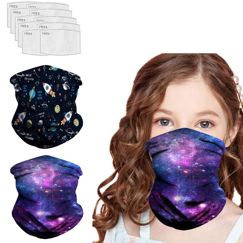 Kids Bandanas Neck Gaiter Half Face Multi-purpose Safety FiltersAnti-Dust Mask Bandanas Turban Hand Band Magic Scarves Outdoor