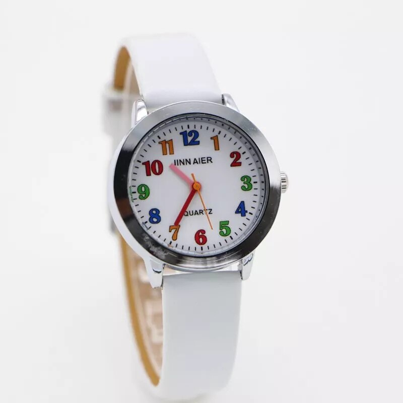 Kinderen Kleur Digitale Wijzerplaat Horloge Voor Jongens Meisjes Eenvoudige Student Kids Horloge: white