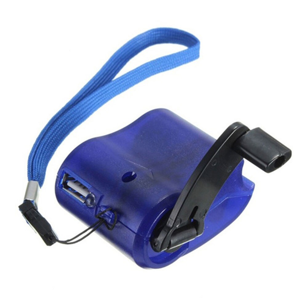 Durable Hand Crank Charger Hand Crank Charging Hand Power Dynamo Clockwise Rotation ABS Travel Emergency: blue
