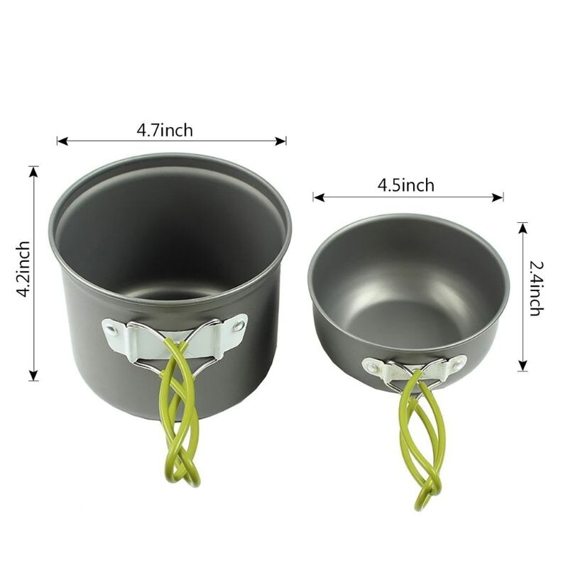 Camping Kochgeschirr Kochgeschirr Kochen Ich bin Freien Ausrügestochen Cookset Lager Topf Pfanne Schalen-Freies Falten Utensil einstellen, Chaos Tasche | Kompakte,