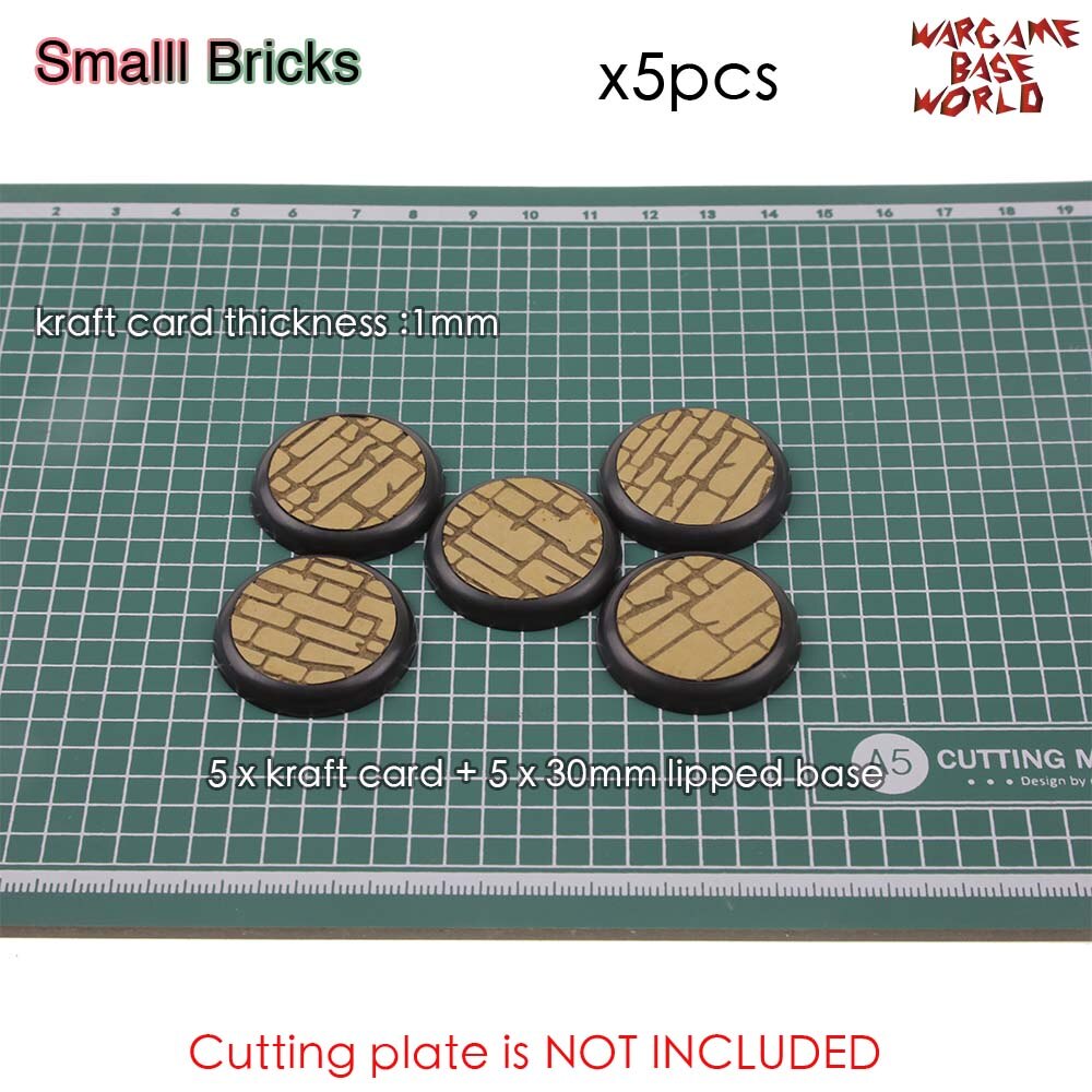 Kraft Card Texture Bases - 30mm lipped bases - Texture Bases for Warhammer: 30mmSmallbricks