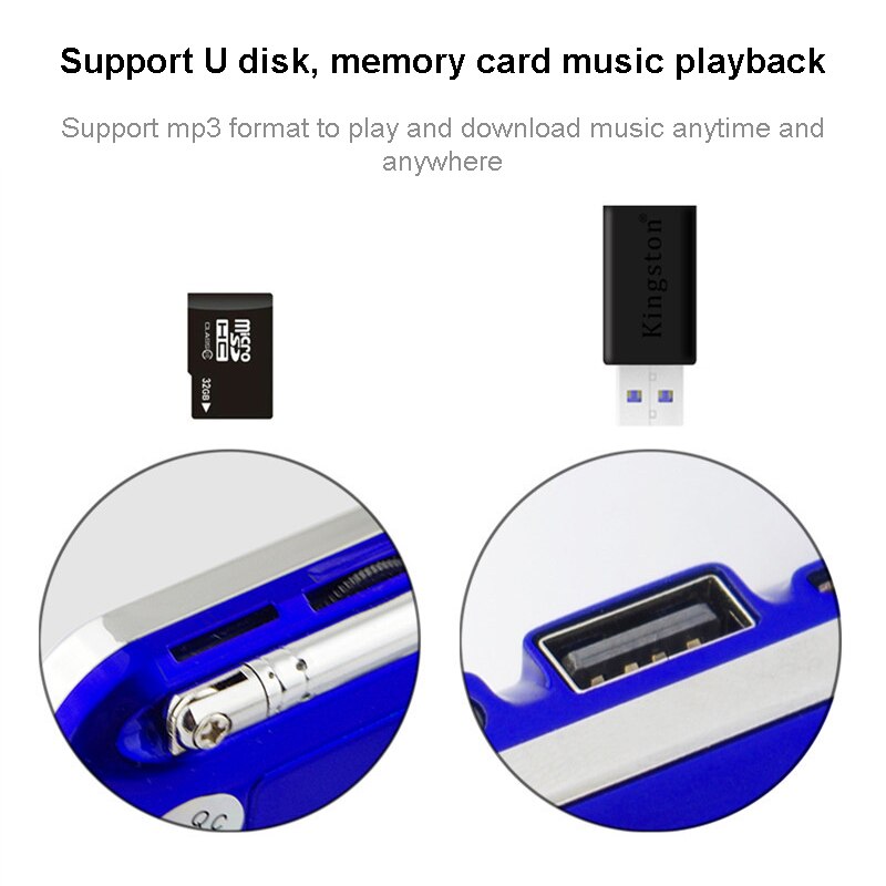 Digital FM Radio Micro SD/TF USB Disk Mp3 Radio LCD Display Internet Radio with Speaker