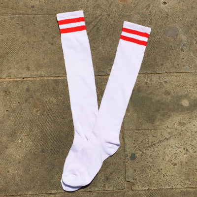 Kids Knee High Socks Cotton Long Student School Socks Girls Boys Football Striped 2 Retro Old School Sport Socks Soccer Hockey: White 2