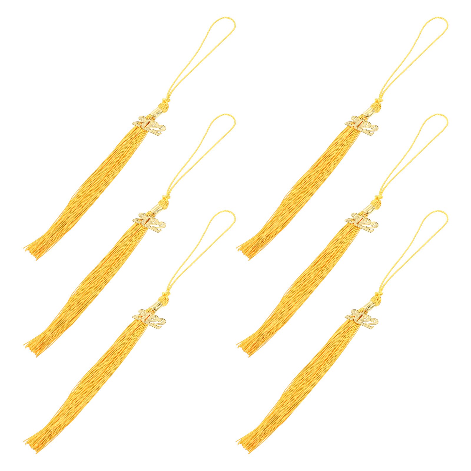 6Pcs Graduation Hat DIY Accessories Doctoral Caps Tassel Decorative Fringe Pendant: Golden