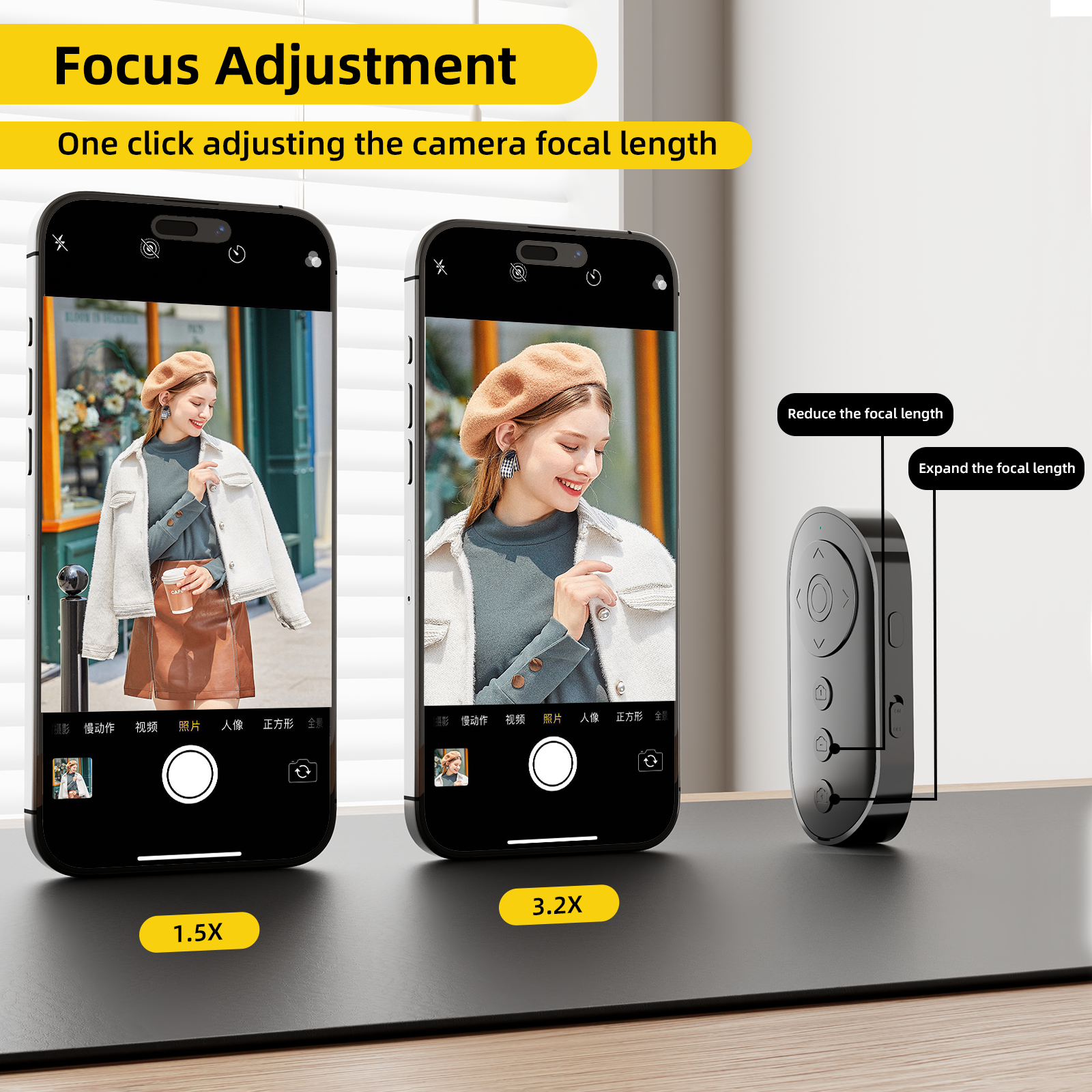 Bluetooth Camera Remote Shutter for smartphone Wireless Video Scrolling Remote for iOS & Android, Page Turner for E-Book App