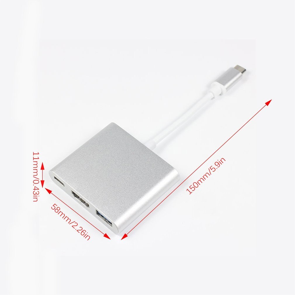 USB-C Naar Hdmi 3 In 1 Kabel Converter Voor Apple Macbook Usb 3.1 Thunderbolt 3 Type C Switch Naar Hdmi 4K Hub Adapter Kabel 1080P