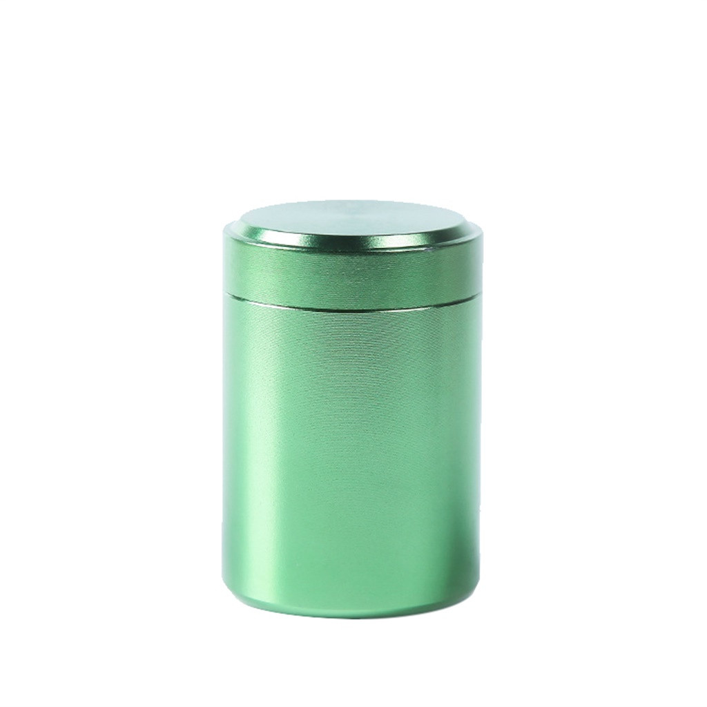 80ml Solid Color Airtight Smell Proof Container Herb Stash Metal Sealed Can Tea Jar Storage Kitchen Storage Containers Tins: green
