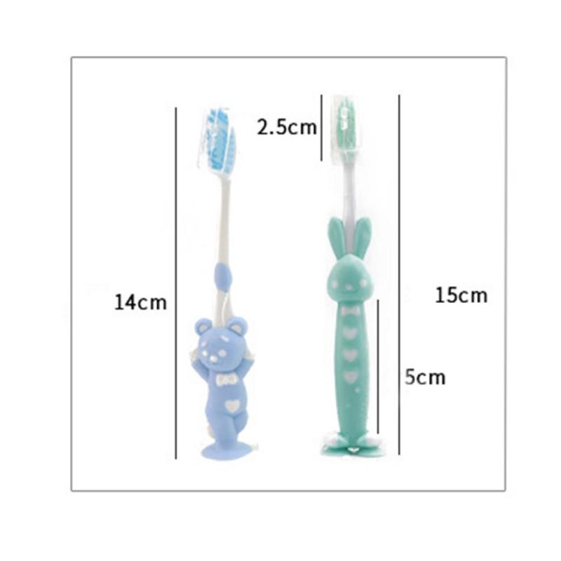 4 Pcs Baby Household Cartoon Toothbrush Children Bamboo Charcoal Soft Hair Set Silicone Cute Clean Teeth Brushing Toothbrush