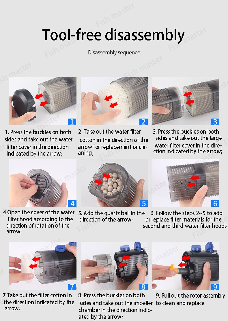 Fish tank aquarium filter barrel box suction automatic gold fish tank circulation feces collection and separation water