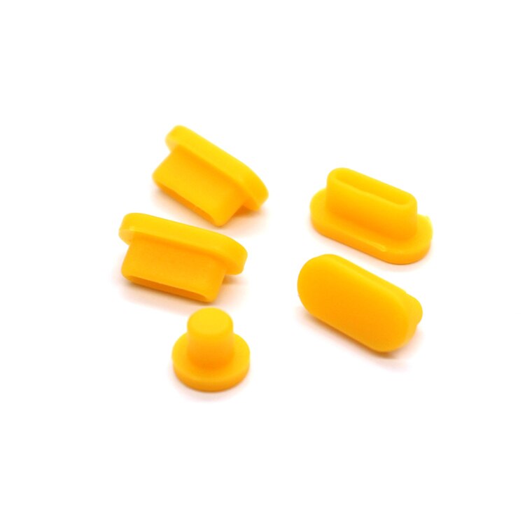 5 Stks/set Anti Dust Vuil Plug Voor Macbook Pro16 Macbook Air 13 Macbook 13 15 Pro Touch Bar Siliconen Poort stekkers Cover Set: 5  Orange