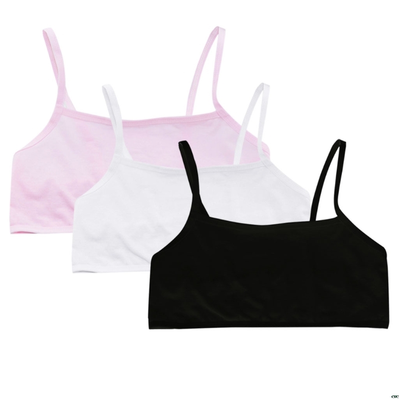 Puberté adolescente sous-vêtements en coton étudiant brassière soutien-gorge d'entraînement couleur unie