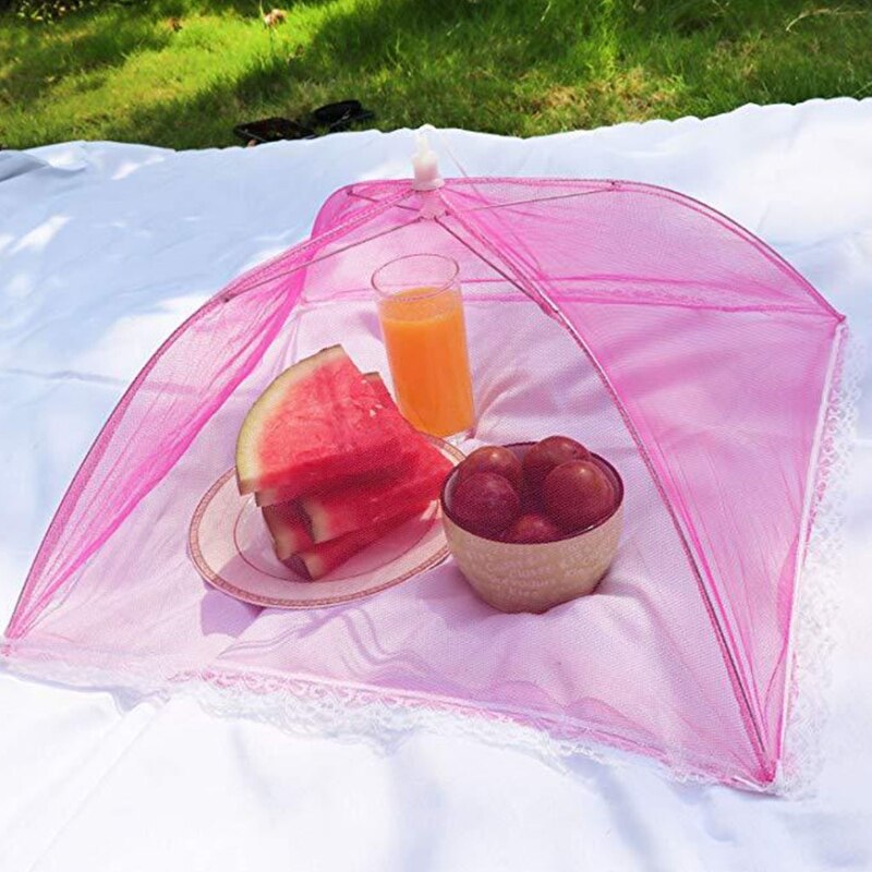 6 Pcs/Set Pop-Up Mesh Screen Food Cover Tent Collapsible Umbrella Food Cover Net