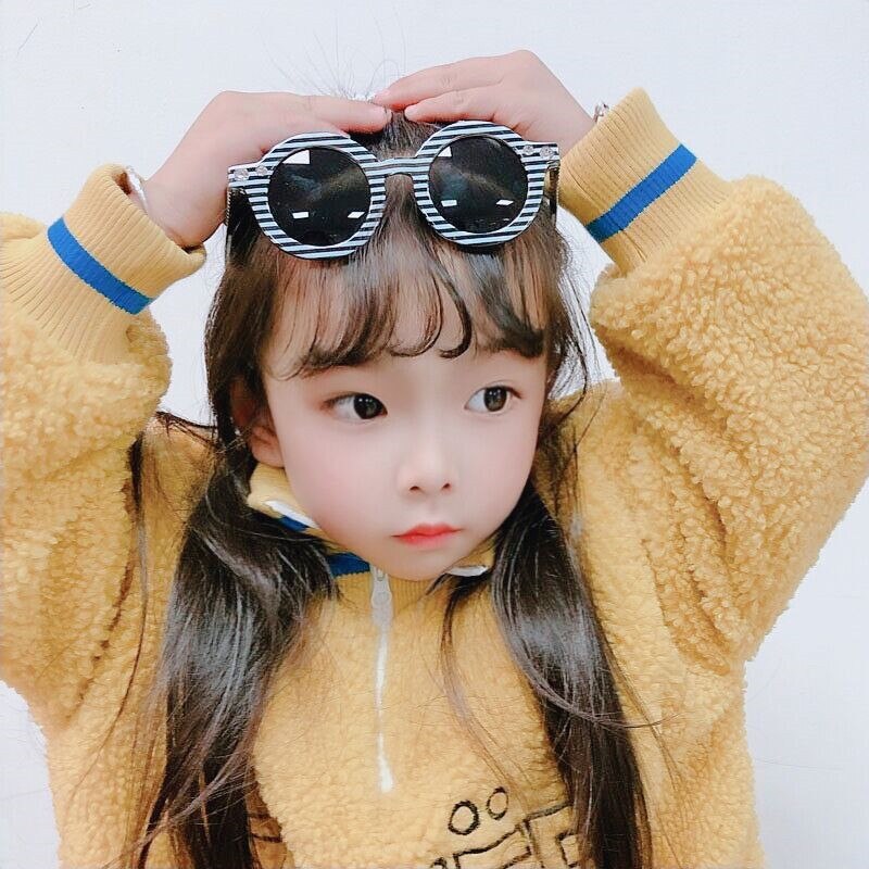Pink runde børnestribede solbriller børnebriller baby solbriller gg til piger drenge gafas de sol mujer