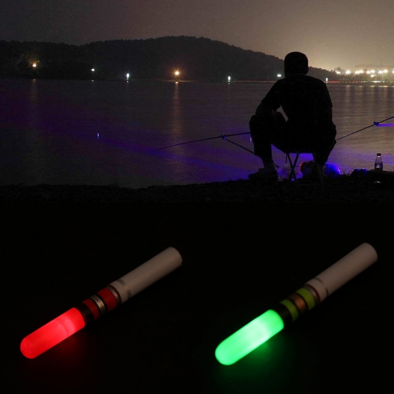 Flotteur de pêche bâton lumineux vert rouge nuit lumineuse électronique attrayant attirail outil de pêche
