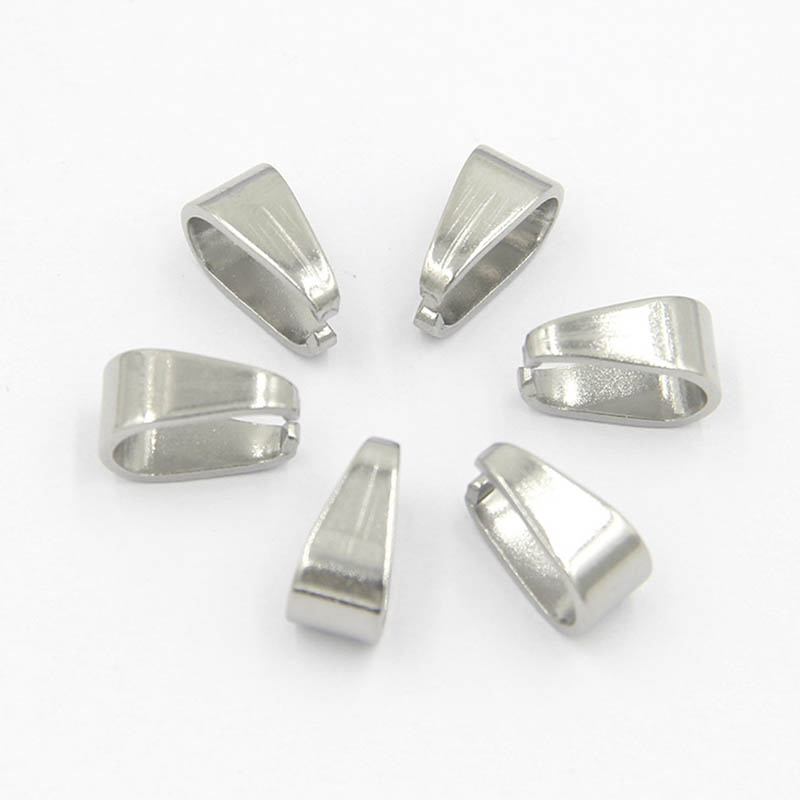 50pcs Stainless Steel Pendant Clip Connector Pinch Bail Clasp for DIY Jewelry Making Necklace Pendants Hook Accessories Supplier