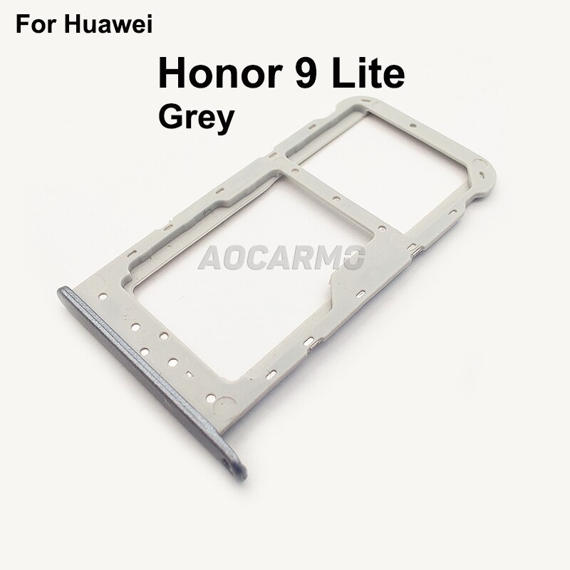 Aocarmo czarny/niebieski/szary/biały dla Huawei Honor 9 Lite SD uchwyt MicroSD Nano gniazdo karty Sim