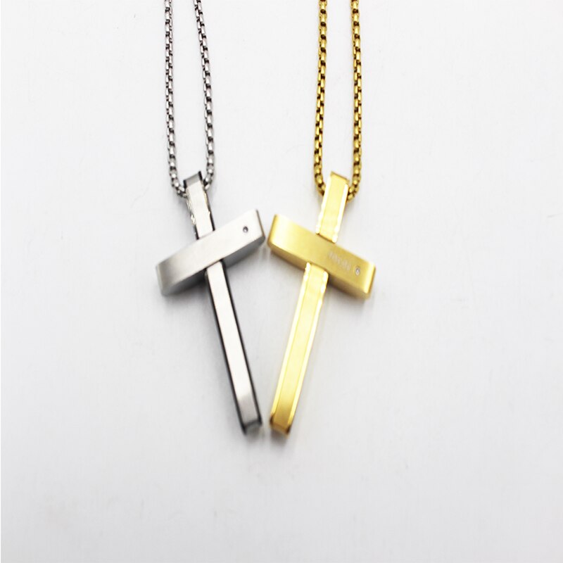 Black Rectangle Pendant Necklace Men Trendy Simple Stainless Steel Chain Men Necklace Jewelry