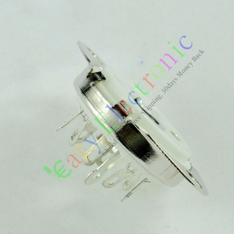 8-Piece Ceramic Vacuum Tube Socket - Silver 8-Pin Loctal Valve Base for Audio Amps