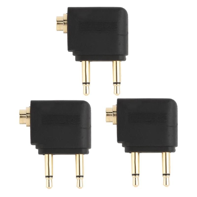 1/2/5pcs 3.5mm Jack Airline Airplane Earphone Headphone Headset Audio Connector Plug Adapter for Airplane Travel Headphone
