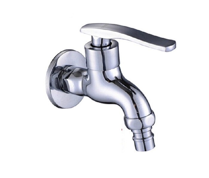 9cm Length Brass Washing Machine Water Tap Chrome Plated Wall cold water tap Laundry Faucet Bibcock: white