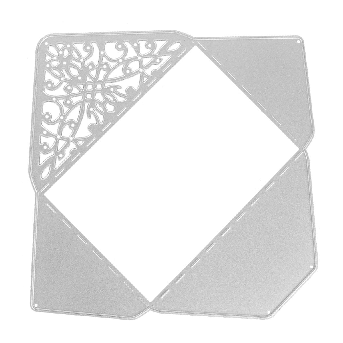 Pussel spets kuvertram hängande kort huvud ask metall skärmformar schablon diy scrapbooking mall form prägling: Ljusgrön