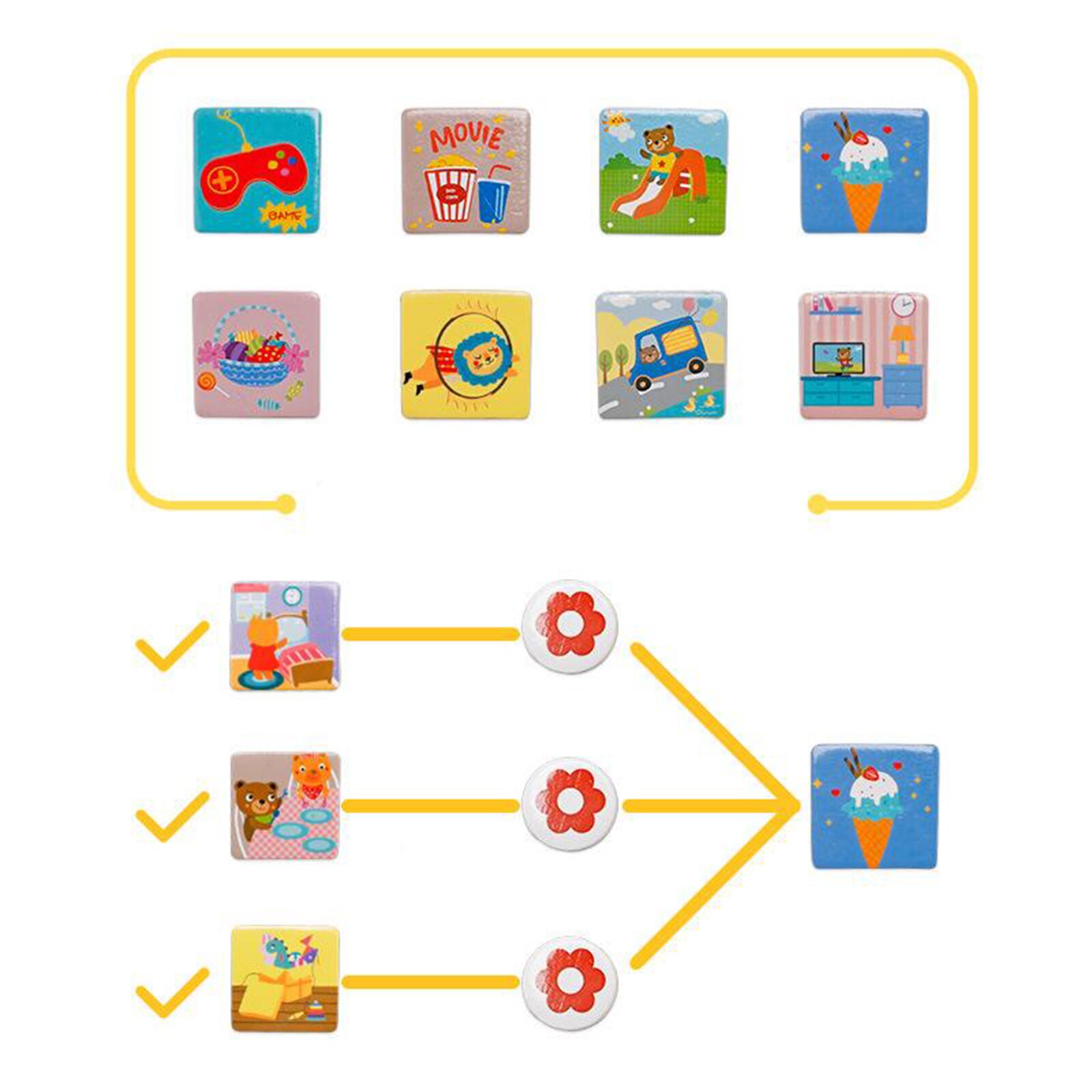 1Set Kinderen Houten Mijn Magnetische Kalender Vorm Record Zelfdiscipline Speelgoed