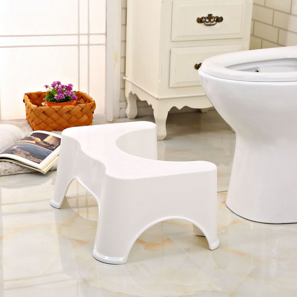 7 inches Squatty Potty Original Bathroom Toilet Stool White One Side Pedal Stool For Toilet Children Adult Aged Anti-leg hemp