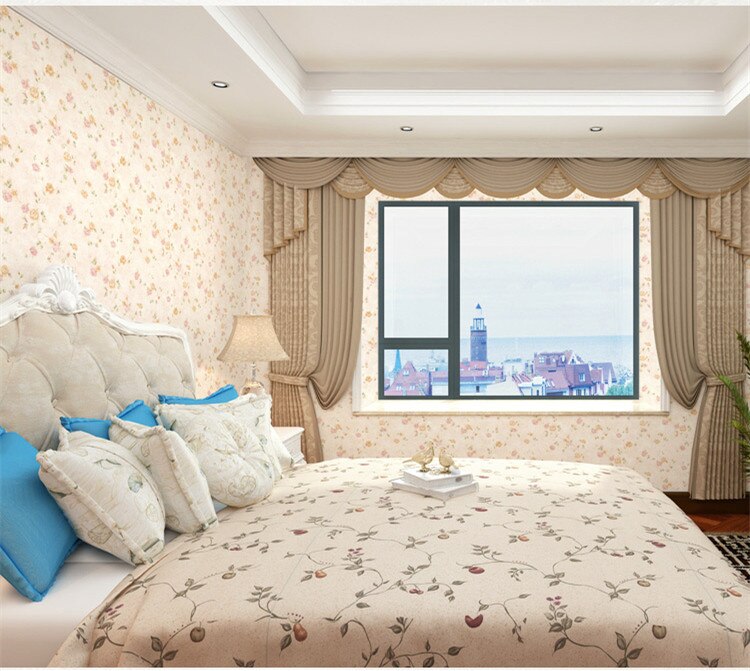 Papel tapiz coreano rosa púrpura floral PVC impermeable para dormitorio Sala pared rollo de papel decoración del hogar 10MX53CM